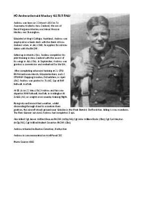 A preview of a PDF biography for Mackay, Andrew Donald